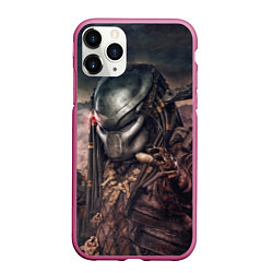 Чехол iPhone 11 Pro матовый Merciless Predator, цвет: 3D-малиновый