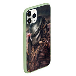 Чехол iPhone 11 Pro матовый Merciless Predator, цвет: 3D-салатовый — фото 2