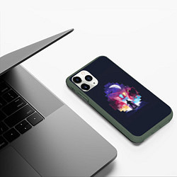 Чехол iPhone 11 Pro матовый Easter Egg, цвет: 3D-темно-зеленый — фото 2