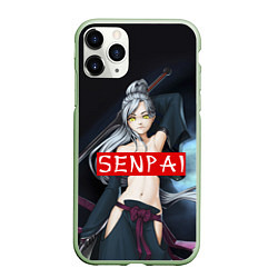 Чехол iPhone 11 Pro матовый Senpai Goddess, цвет: 3D-салатовый