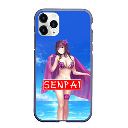 Чехол iPhone 11 Pro матовый Senpai: Summer Girl, цвет: 3D-серый