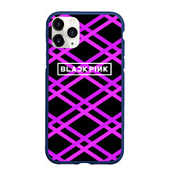 Чехол iPhone 11 Pro матовый Black Pink: Neon Lines, цвет: 3D-тёмно-синий