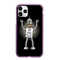 Чехол iPhone 11 Pro матовый Kill All Humans, цвет: 3D-фиолетовый