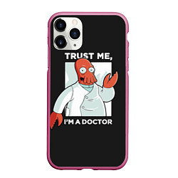 Чехол iPhone 11 Pro матовый Zoidberg: Trust Me, цвет: 3D-малиновый