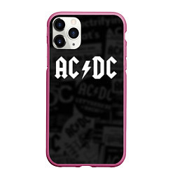 Чехол iPhone 11 Pro матовый AC/DC: Black Rock, цвет: 3D-малиновый