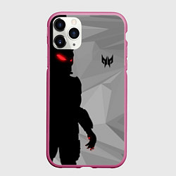 Чехол iPhone 11 Pro матовый Силуэт хищника, цвет: 3D-малиновый