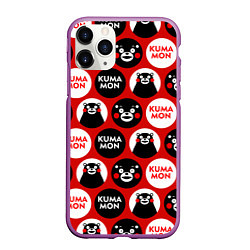 Чехол iPhone 11 Pro матовый Kumamon Pattern, цвет: 3D-фиолетовый