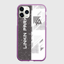 Чехол iPhone 11 Pro матовый Linkin Park: Grey Form, цвет: 3D-фиолетовый