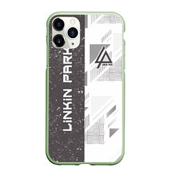 Чехол iPhone 11 Pro матовый Linkin Park: Grey Form, цвет: 3D-салатовый