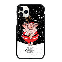 Чехол iPhone 11 Pro матовый Merry Christmas 2019, цвет: 3D-черный