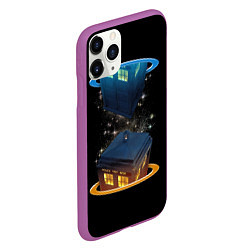 Чехол iPhone 11 Pro матовый Тардис в Портале, цвет: 3D-фиолетовый — фото 2