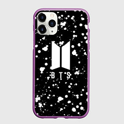 Чехол iPhone 11 Pro матовый BTS: White Drops, цвет: 3D-фиолетовый