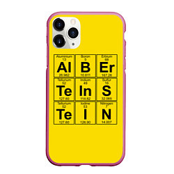 Чехол iPhone 11 Pro матовый Альберт Эйнштейн, цвет: 3D-малиновый