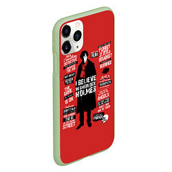 Чехол iPhone 11 Pro матовый Шерлок, цвет: 3D-салатовый — фото 2