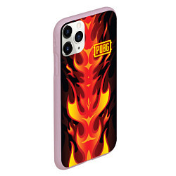 Чехол iPhone 11 Pro матовый PUBG: Hell Flame, цвет: 3D-розовый — фото 2