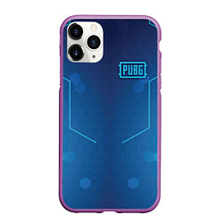 Чехол iPhone 11 Pro матовый PUBG: Blue Hexagons