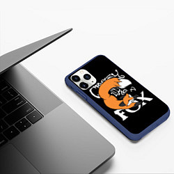 Чехол iPhone 11 Pro матовый Crazy Like a Fox, цвет: 3D-тёмно-синий — фото 2