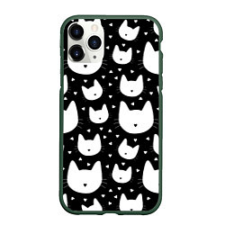 Чехол iPhone 11 Pro матовый Love Cats Pattern