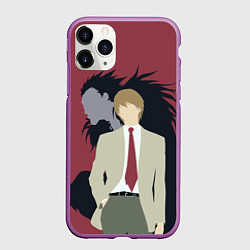 Чехол iPhone 11 Pro матовый Тетрадь смерти - Лайт и Рюк, цвет: 3D-фиолетовый