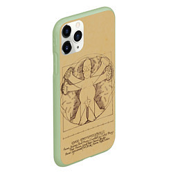Чехол iPhone 11 Pro матовый Гомер Да Винчи, цвет: 3D-салатовый — фото 2