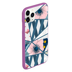 Чехол iPhone 11 Pro матовый Нежная геометрия, цвет: 3D-фиолетовый — фото 2