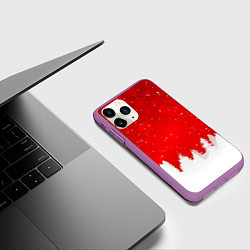 Чехол iPhone 11 Pro матовый Christmas pattern, цвет: 3D-фиолетовый — фото 2
