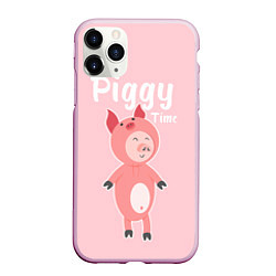 Чехол iPhone 11 Pro матовый Piggy Time, цвет: 3D-розовый