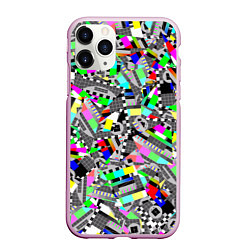 Чехол iPhone 11 Pro матовый Экран профилактики, цвет: 3D-розовый