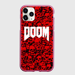 Чехол iPhone 11 Pro матовый DOOM: Blooded Skuls, цвет: 3D-малиновый
