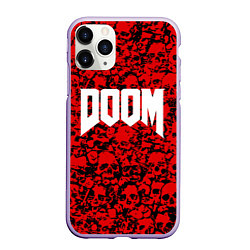 Чехол iPhone 11 Pro матовый DOOM: Blooded Skuls, цвет: 3D-светло-сиреневый