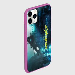 Чехол iPhone 11 Pro матовый Cyberpunk 2077: Techno, цвет: 3D-фиолетовый — фото 2