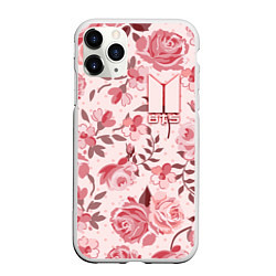 Чехол iPhone 11 Pro матовый BTS: Pink Roses, цвет: 3D-белый