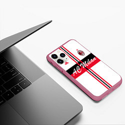 Чехол iPhone 11 Pro матовый AC Milan: White Form, цвет: 3D-малиновый — фото 2