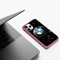 Чехол iPhone 11 Pro матовый BMW под Дождём, цвет: 3D-малиновый — фото 2