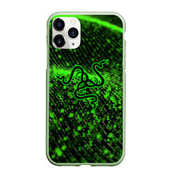 Чехол iPhone 11 Pro матовый RAZER: Snake Style, цвет: 3D-салатовый