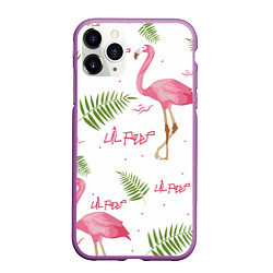 Чехол iPhone 11 Pro матовый Lil Peep: Pink Flamingo, цвет: 3D-фиолетовый