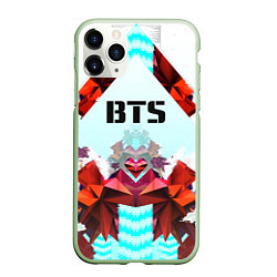 Чехол iPhone 11 Pro матовый BTS Love, цвет: 3D-салатовый