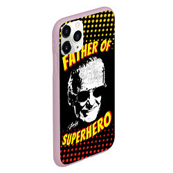 Чехол iPhone 11 Pro матовый Stan Lee: Father of Superhero, цвет: 3D-розовый — фото 2