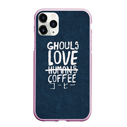 Чехол iPhone 11 Pro матовый Ghouls Love Coffee, цвет: 3D-розовый