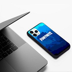 Чехол iPhone 11 Pro матовый Fortnite: Blue Forest, цвет: 3D-черный — фото 2