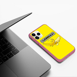 Чехол iPhone 11 Pro матовый Brazzers: Yellow Banana, цвет: 3D-малиновый — фото 2