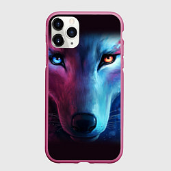 Чехол iPhone 11 Pro матовый Волчий взгляд, цвет: 3D-малиновый