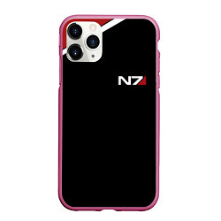 Чехол iPhone 11 Pro матовый MASS EFFECT N7, цвет: 3D-малиновый