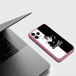 Чехол iPhone 11 Pro матовый Бездомный Бог, цвет: 3D-малиновый — фото 2
