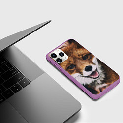 Чехол iPhone 11 Pro матовый Лисичка, цвет: 3D-фиолетовый — фото 2