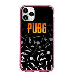 Чехол iPhone 11 Pro матовый PUBG Master, цвет: 3D-малиновый