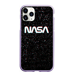 Чехол iPhone 11 Pro матовый NASA: Space Glitch, цвет: 3D-светло-сиреневый