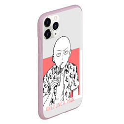 Чехол iPhone 11 Pro матовый Saitama: One-Punch Man, цвет: 3D-розовый — фото 2