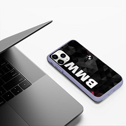 Чехол iPhone 11 Pro матовый BMW: Polygon, цвет: 3D-светло-сиреневый — фото 2