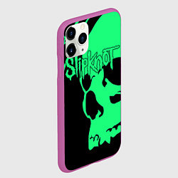 Чехол iPhone 11 Pro матовый Slipknot: Acid Skull, цвет: 3D-фиолетовый — фото 2